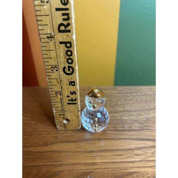 Swarovski crystal mini snowman paperweight sun catcher - head glued back on - Picture 3 of 4